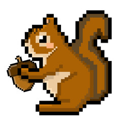 Fototapeta premium pixel art illustration squirrel 