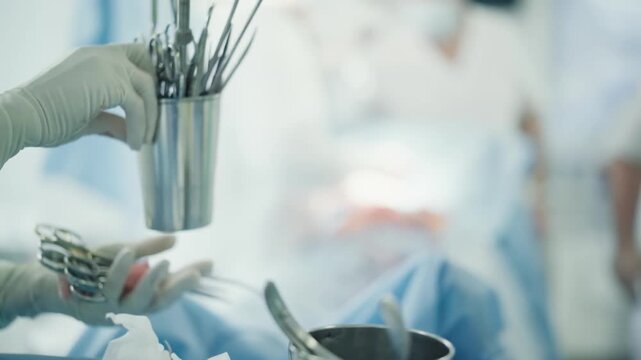 Cardiac Surgeon Performing Artery Bypass Surgery In Hospital 4K