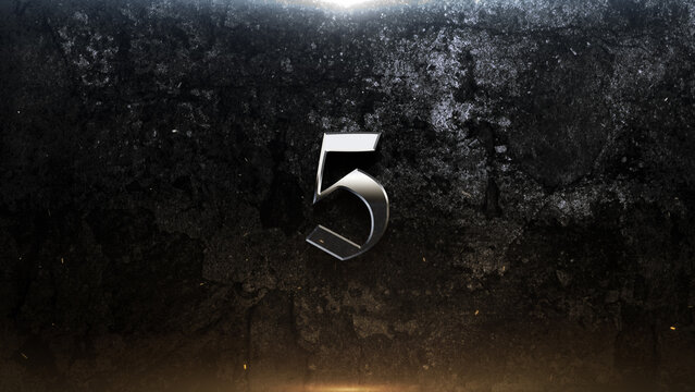 Countdown Dramatic Metallic Number On Dark Grungy Medieval Gothic Rock Metal Movie Grunge Action Cinematic Title Trailer Background