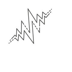 Obraz premium Abstract Line Graph with Peaks and Dashed Lines