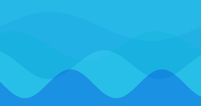 Abstract blue wavy background featuring flowing layered curves. Minimalist fluid design representing water and ocean motion for digital artistic themes