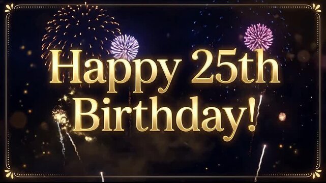 Celebratory 25th Birthday Fireworks Greeting