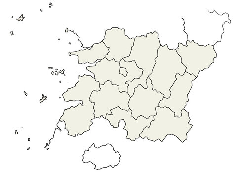 Blank Estonia Outline Map with Administrative County Borders
