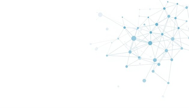 Abstract digital network connectivity nodes and lines on white background with connectivity technology abstract communication information connection structure background innovation internet