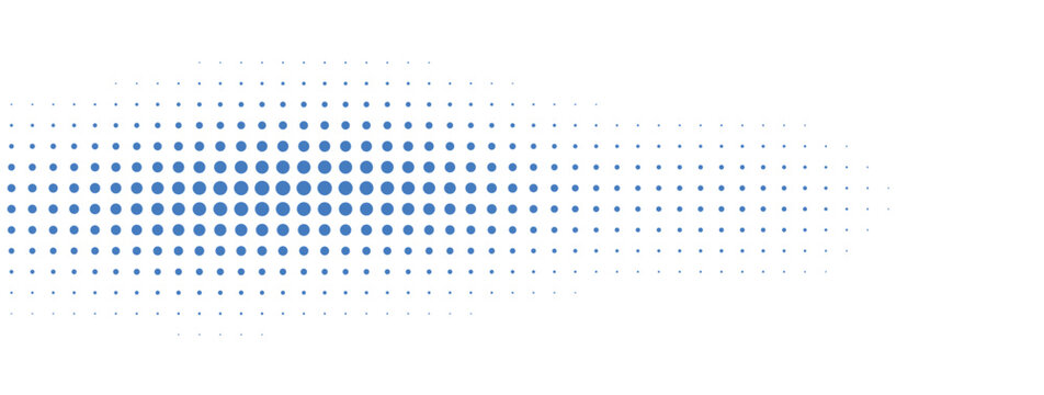 Blue dotted line pattern fading into transparent background design