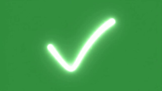 Close-Up of Green Checkmark on Vibrant Green Background