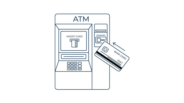 Modern Automated Teller Machine with Card Reader for Banking Transactions and Cash Withdrawals
