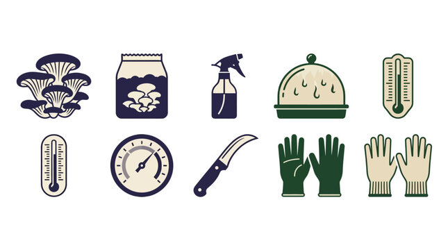 Mushroom cultivation, organic farming, gardening, hand tools, temperature, humidity, pest control, sterilization, harvesting, garden gloves, gardening equipment, crop protection, growing tips