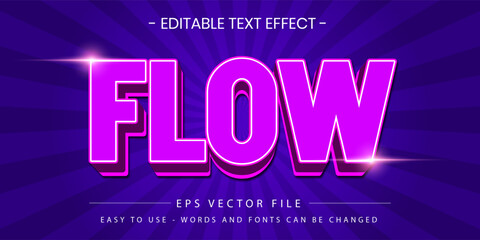 Purple Flow 3D Editable Text Effect Vector Design © Rohib design