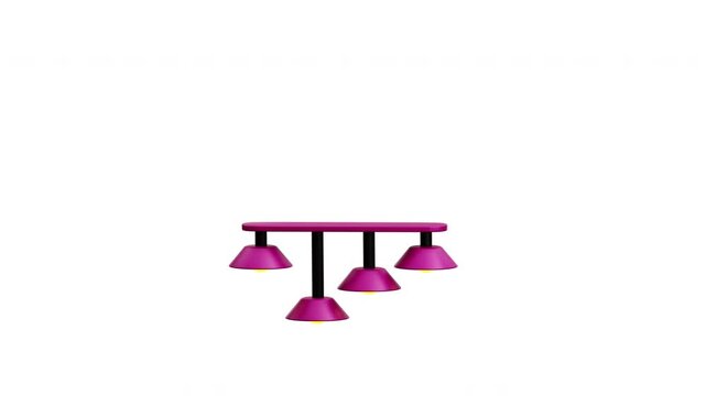 3d animation lamp magenta pink ceiling pendant light fixture modern interior decor for creative home design or stylish commercial lighting layouts