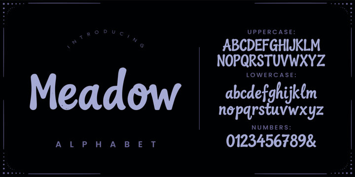 Meadow cute handwritten brush script font with natural organic curves for friendly kids branding design