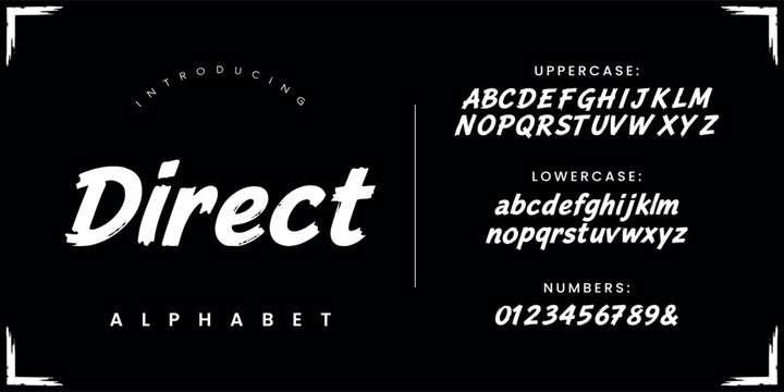 Direct dynamic brush stroke handwritten athletic sport font for modern branding