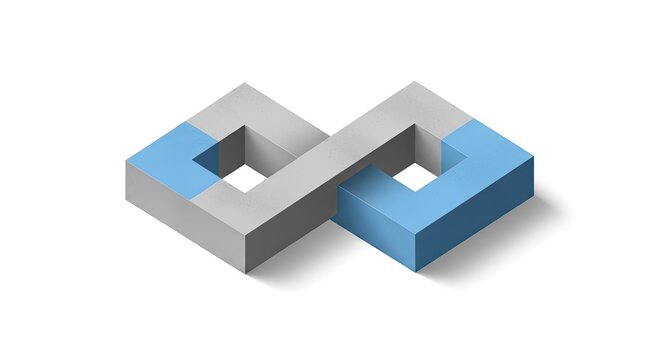 Impossible Infinity Loop Optical Illusion, Endless Concept