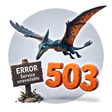 503 service unavailable error pterodactyl reptile illustration
