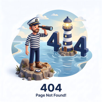 404 page not found sailor lighthouse concept design