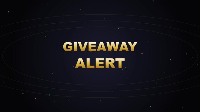 Giveaway Alert Motion Graphic with Gold Animated Text on Dark Background