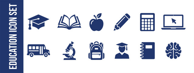Education fill icon collection