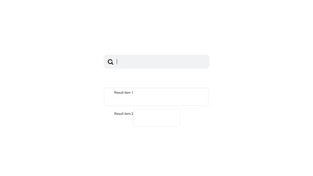 Minimalist search bar with blinking cursor appearing on white background