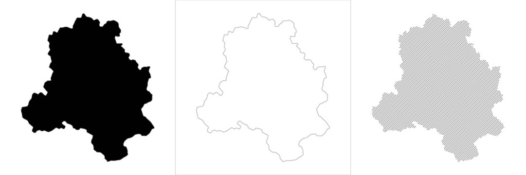 City map Delhi map silhouette outline vector lineart halftone boundary with urban cartography municipality district administrative