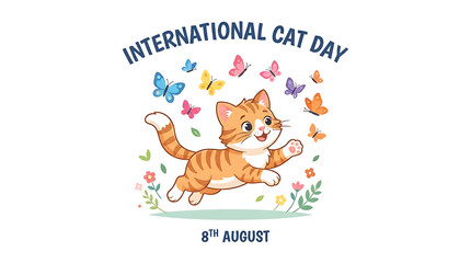 Fototapeta premium Colorful cats celebrating international cat day