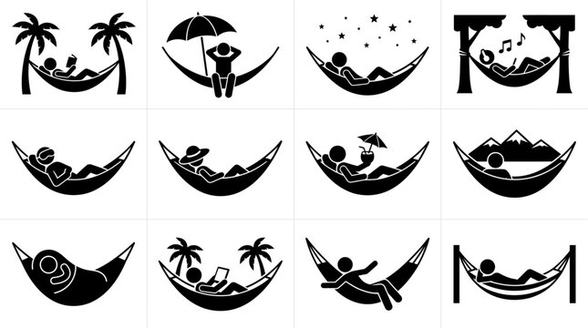 People Relaxing in Hammocks Diverse Activities and Settings.