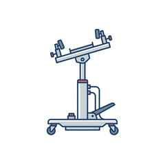 Fototapeta premium Industrial hydraulic lift table with adjustable arm.