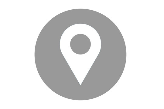white location gps map icon inside grey circle transparent background