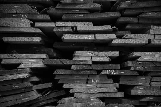 Close-up of rough weathered wooden planks background.