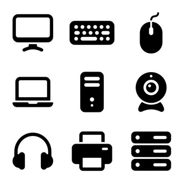 Minimalist Electronic Device Icon Set Collection for Digital Applications