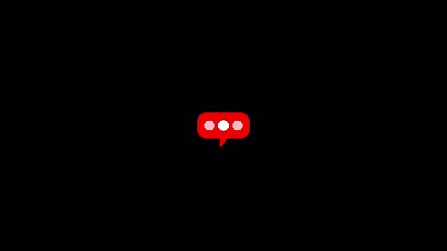 Animated Chat Bubble Typing Indicator on transperent background, Three Dots Loading Message Key Animation.