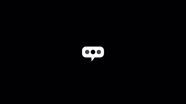 Animated Chat Bubble Typing Indicator on transperent background, Three Dots Loading Message Key Animation.