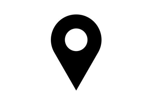Black location pin icon transparent background png file type stock photo