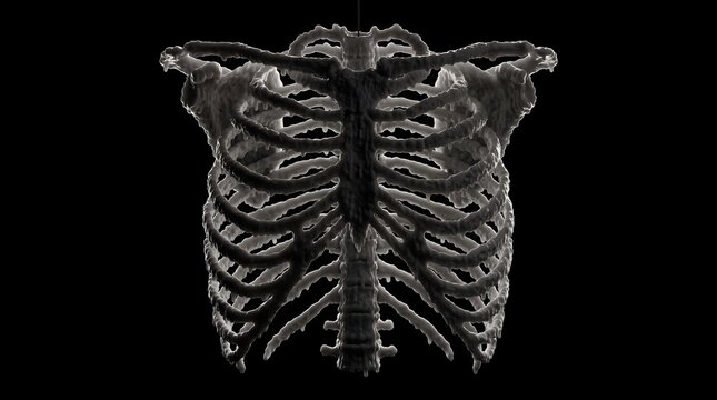 A melting wax ribcage emerges from the dark void, serving as a poignant metaphor for human fragility, impermanence, and the slow burn of mortality.