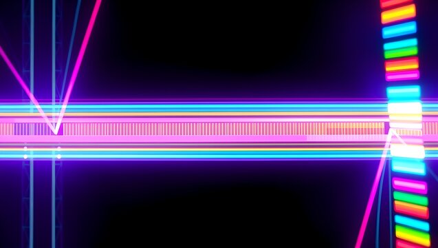 Abstract Optical Birefringence Polarized Light Background. Colorful Rainbow Neon Stress Patterns and Crystal Refraction