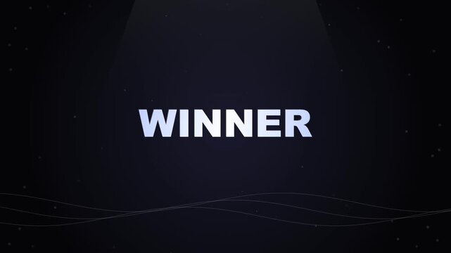 Animated Winner Text Sign with Particles for Achievement Celebration