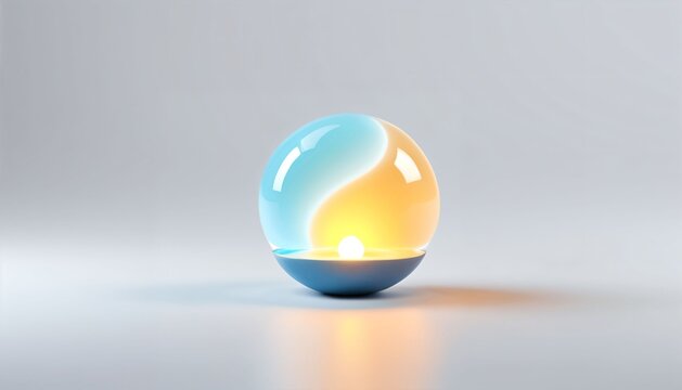 Minimal glass sphere with glowing center