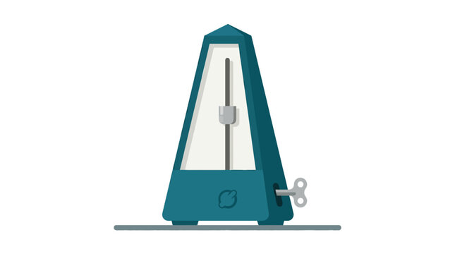 Classic mechanical metronome with winding key and pendulum