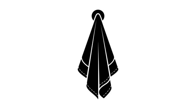 Black towel icon hanging on a hook