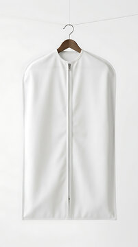 Blank Garment Storage Bag Cover Mockup On White Background