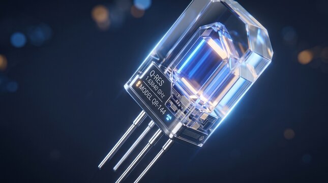 Electronic vacuum tube component glows with a brilliant blue light while hovering against a dark background, showcasing advanced engineering design and intricate internal filaments for modern.