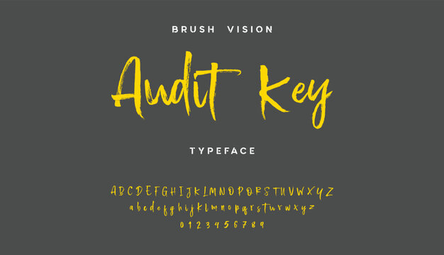Elegant lettering font handdrawn brush style art uppercase,numbers .modern serif fonts typography,  vintage casual creative vector ilustration casual design fashion