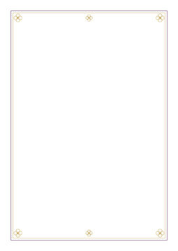 Quatrefoil medallion certificate frame plum gold moroccan vertical border transparent background
