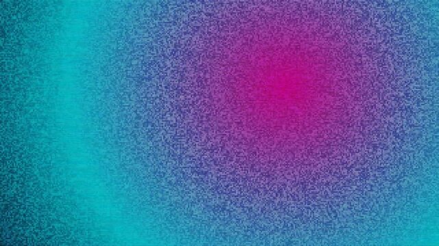 Abstract digital glitch art with vibrant blue and magenta gradients