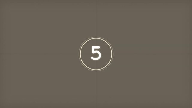 retro film countdown displaying the number 5 within a vintage cinema frame ideal for video intros and nostalgic projects.