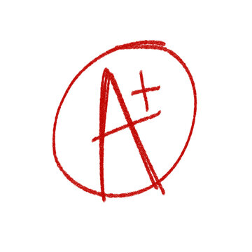 A Plus Grade Red Teacher Mark Isolated 