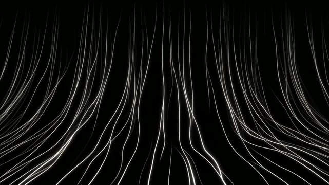 漆黒にまばらに降る青い光の筋