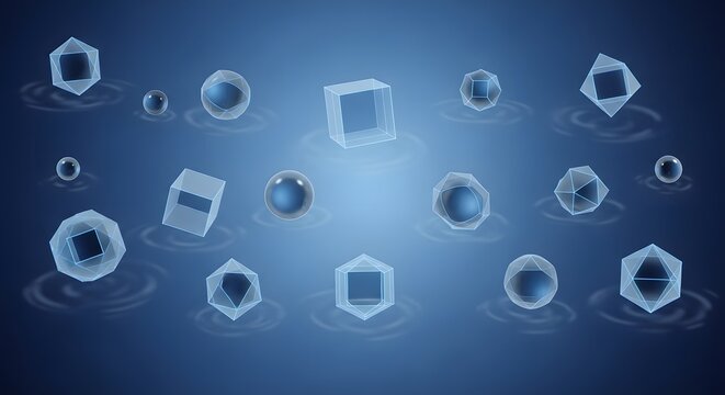 Abstract geometric shapes with glowing effects. Modern digital design for technology and innovation themes.