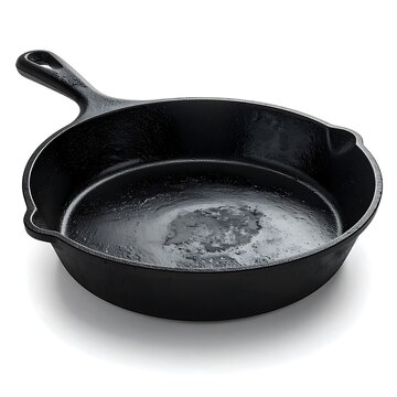 Black Cast Iron Skillet with Handle.