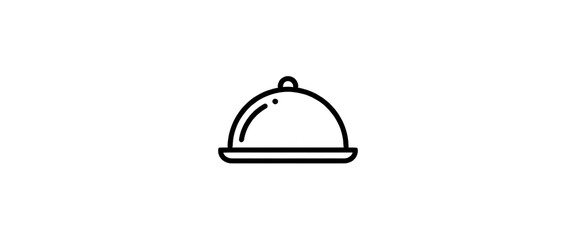 Fototapeta premium Food Server Cloche Line Icon Transparent Background