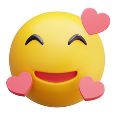 3D Love Hearts Smiley Happy Face Character Expression Romantic Valentines Day